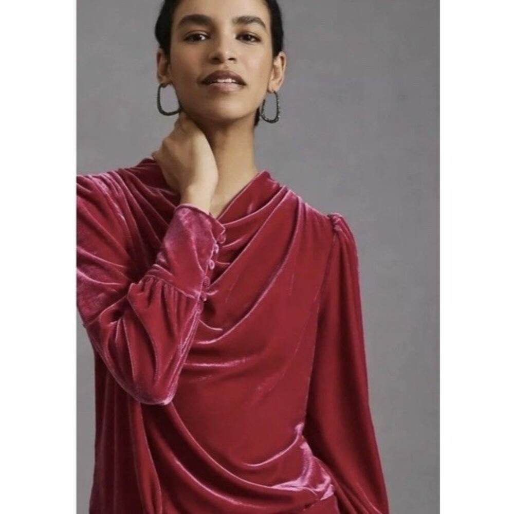 Anthropology X BTFL-Life Women’s Raspberry Velvet Blouse NWT XS